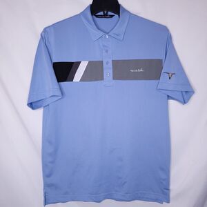 Travis Mathew Polo Shirt Mens Large Blue Golf Performance Bulls Bay